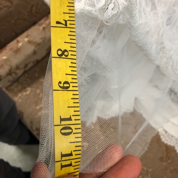 Modern Vintage Hi Lo Lace Wedding Dress Boho - Picture 12 of 13